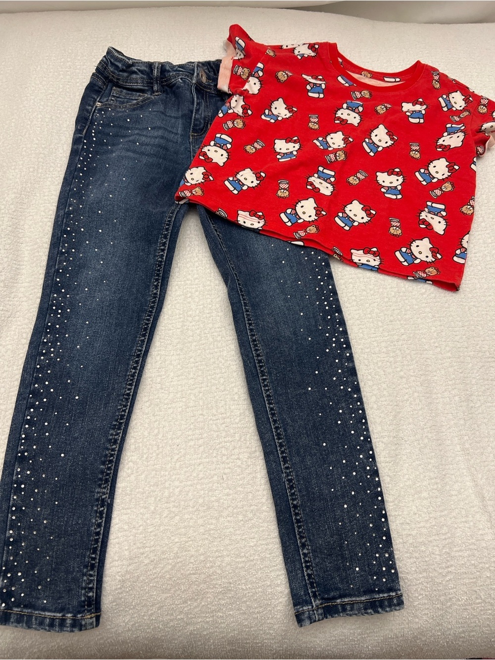 Hello Kitty Red Short Sleeve Tee with Allover Character Print